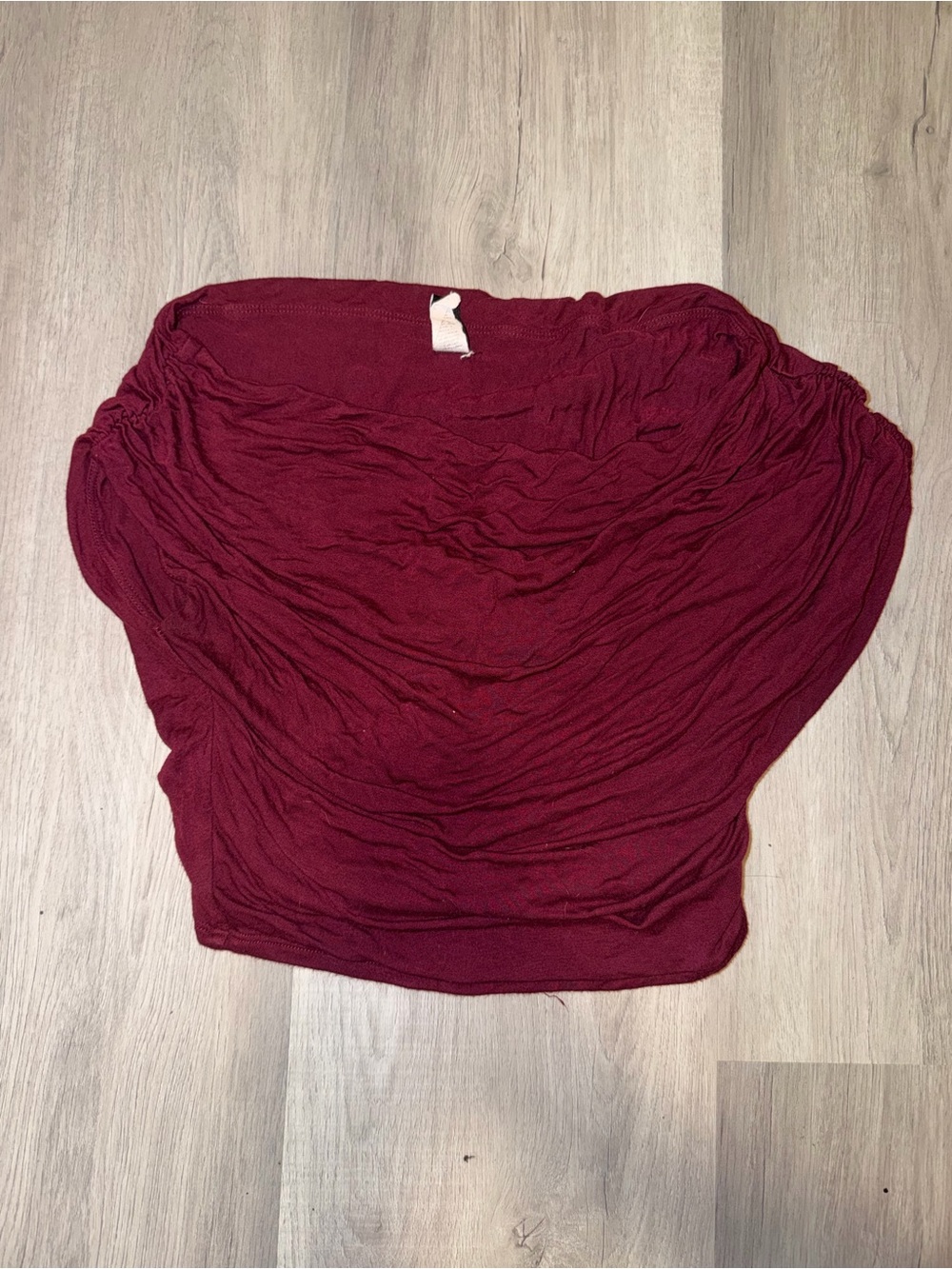 Windsor Burgundy Off-Shoulder Ruched Top